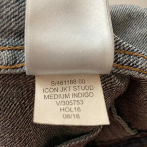 Gap 1969 Women's Iconic Jean Jacket Edgy Metal Studs, Classic Medium Fade, Large - Picture 13 of 15